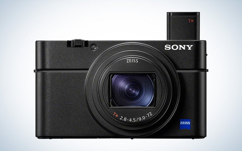 The Sony RX100 VII compact camera against a white background.