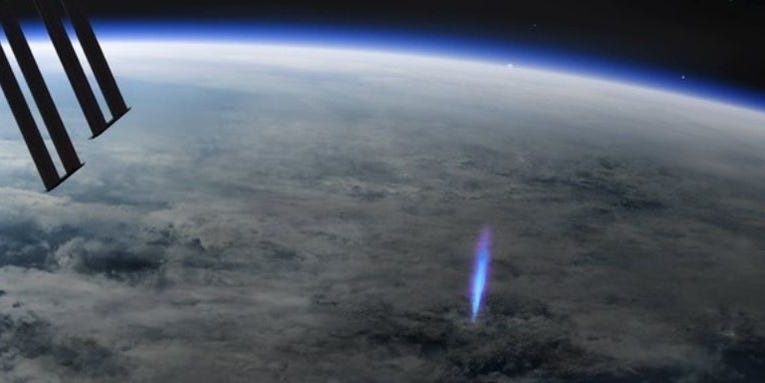 Rare ‘blue jet’ lightning spotted and photographed from space